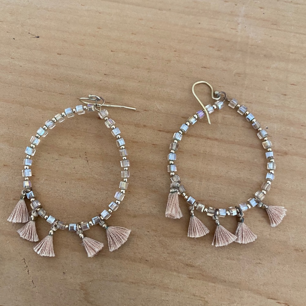 Hoop tassle earrings